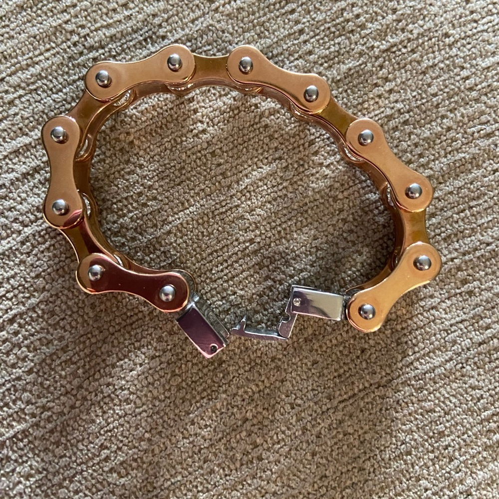 Bike chain rhinestone bracelet